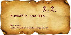 Kuchár Kamilla névjegykártya
